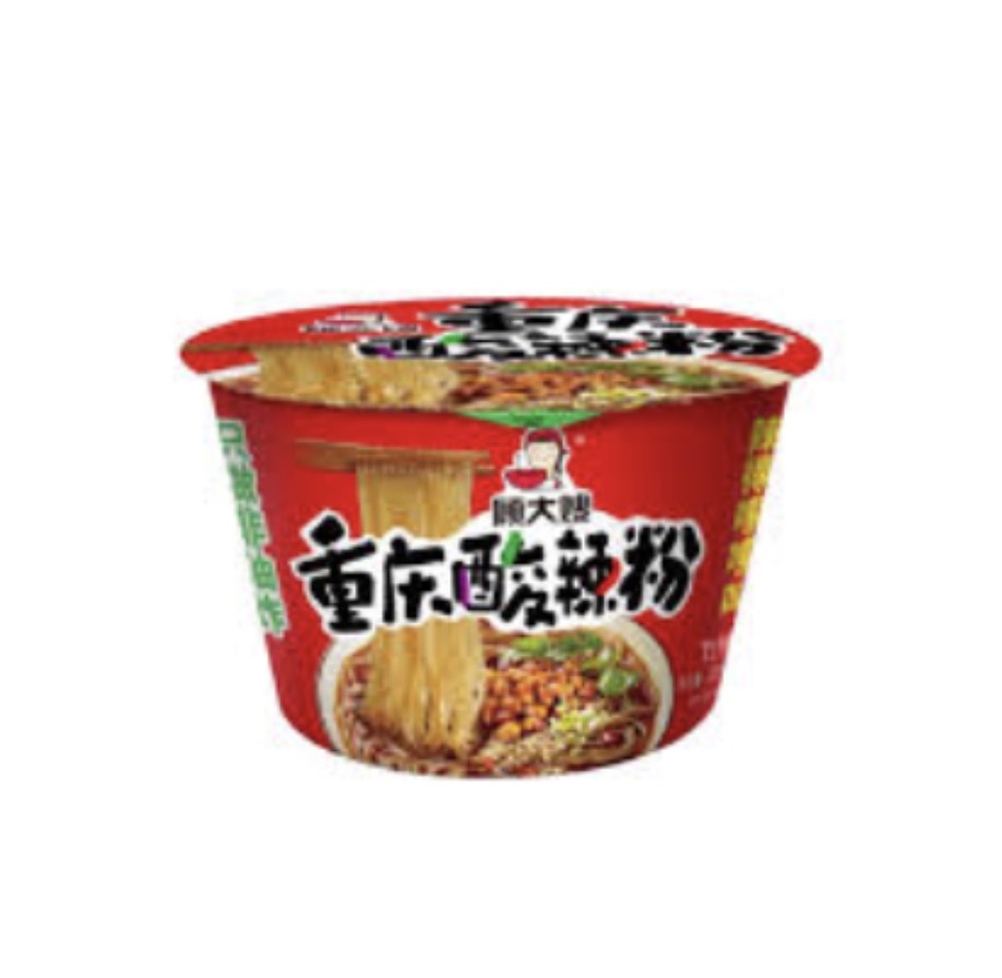 GDS Instant Vermicelli Hot & Sour Flavor Bowl 100g | 顾大嫂  重庆酸辣粉 碗装 100g