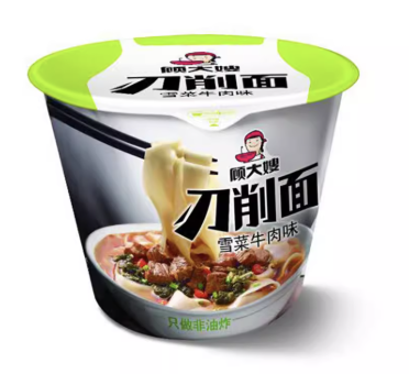 GDS Instant Daoxiao Noodle Pickled Mustard Greens Beef Flavor Bowl 123g | 顾大嫂 刀削面 雪菜牛肉味 123g