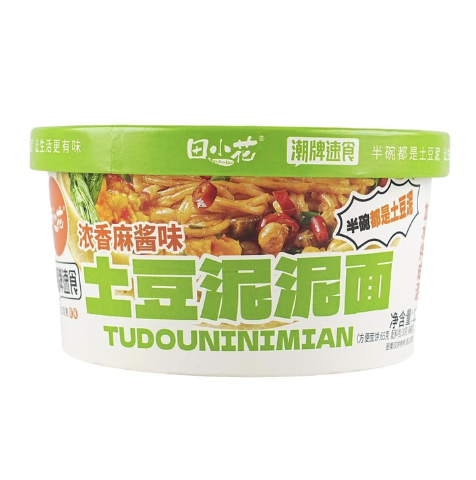 TXH Potato Mud Noodle Sesame Flavor Bowl 121g | 田小花 土豆泥泥面 麻酱味 盒装 121g
