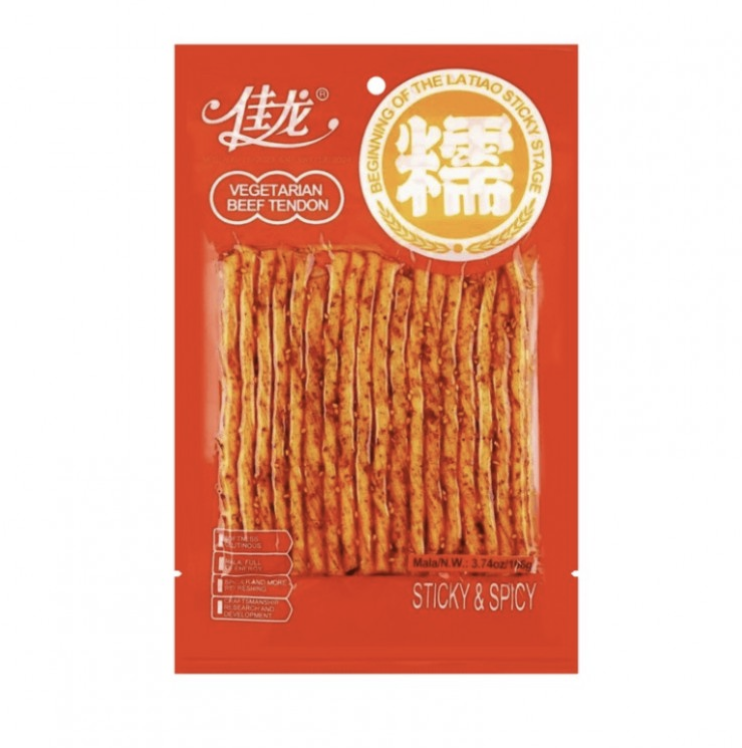 JL Beancurd Strips Spicy Flavor 106g | 佳龙 素牛筋 麻辣味 106g