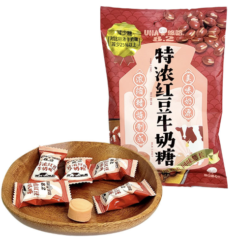 UHA Mikakuto Tokuno Milk Candy Red Bean Flavor 93g | 悠哈 特浓牛奶糖 红豆味 93g