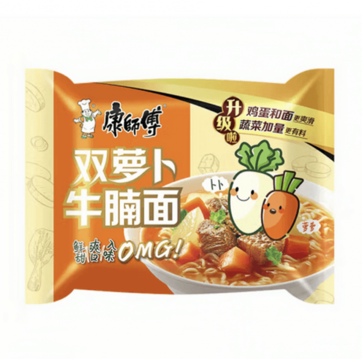 Mr.Kon Instant Noodle Carrot White Radish & Beef Brisket Flavor 110g | 康师傅 双萝卜牛腩面 110g