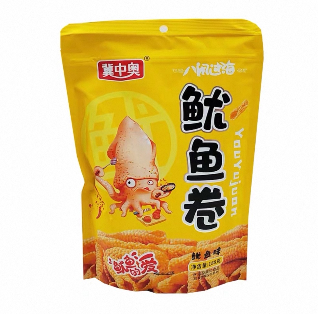 JZA Squid Shaped Snack Original Flavor 188g丨冀中奥 鱿鱼卷 原味 188g