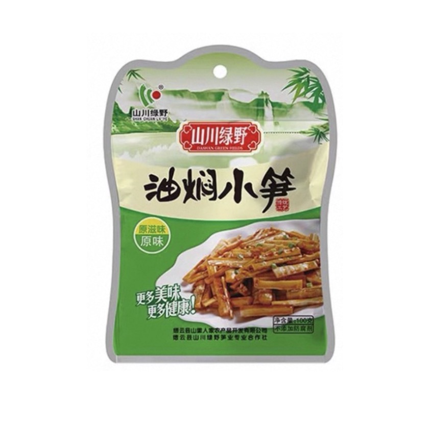 SCLY Braised Bamboo Shoots Original Flavor 100g | 山川绿野 油焖小笋 原味 100g