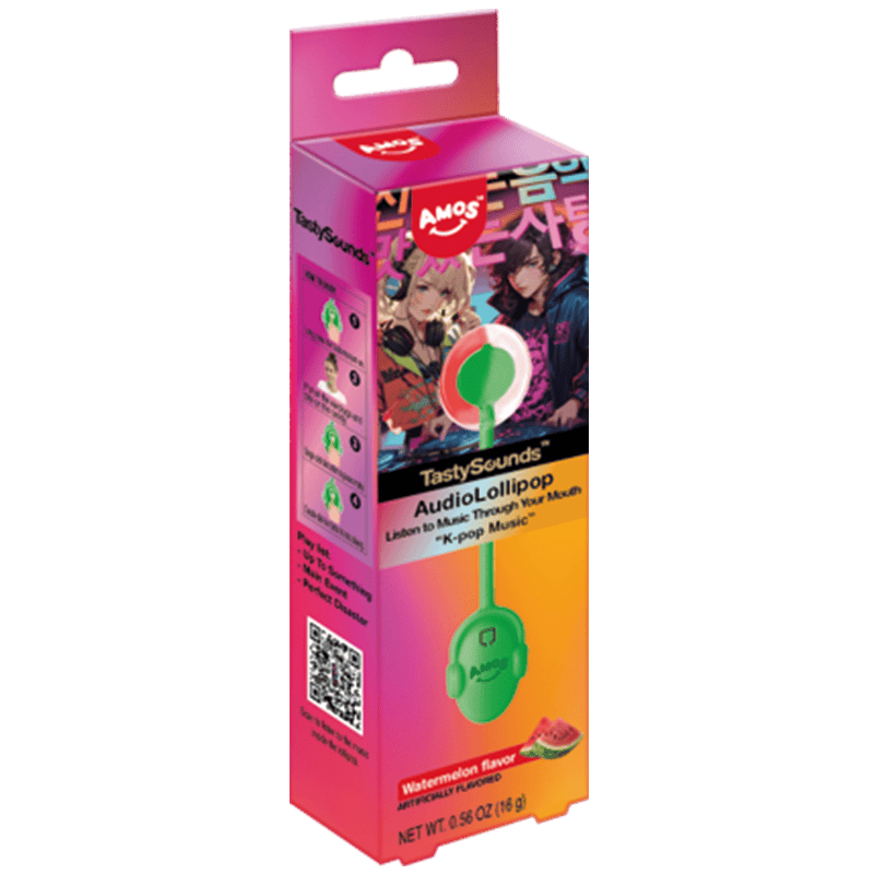 Amos 西瓜味 音乐棒棒糖 12g | Amos Audio Lollipop Watermelon Flavor 12g