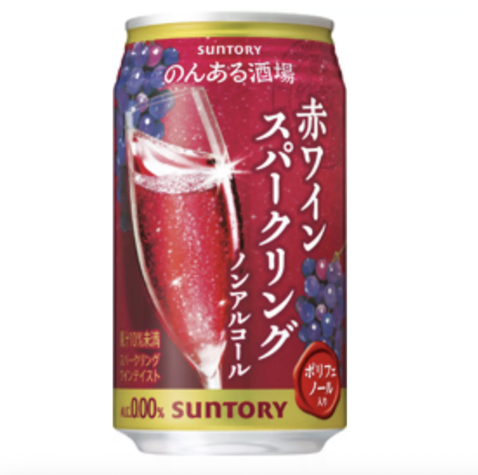 JP SUNTORY Non Alcohol Sparkling Drink Red Wine Flavor 350ml | 日本 三得利 无酒精饮料 红酒味 350ml