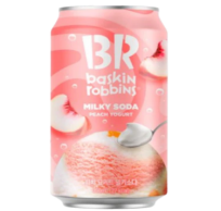 BASKIN ROBINS Sparkling Drink Peach Yogurt Flavor 350ml | BASKIN ROBINS 气泡水 蜜桃酸奶味 350ml
