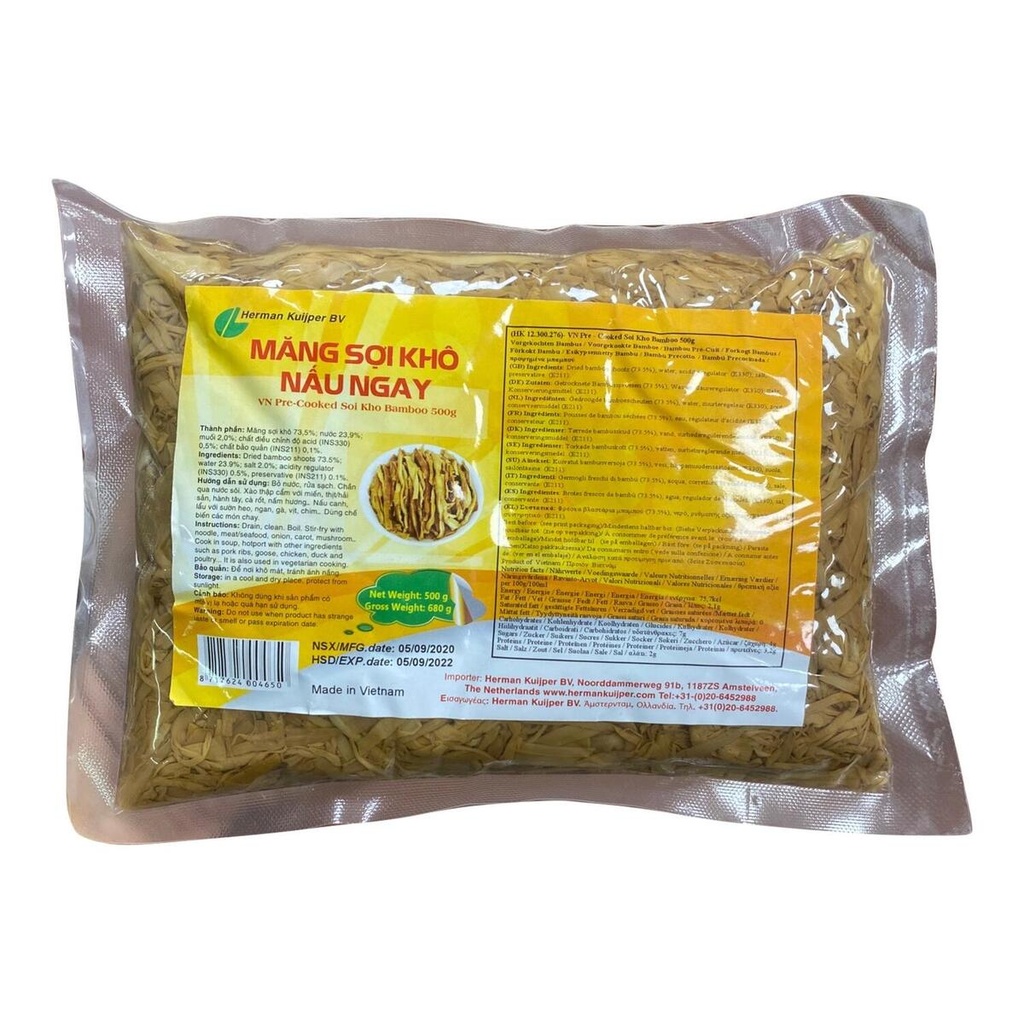  VN Pre-Cooked Nua Kho Bamboo 500g | 越南 熟竹笋 500g