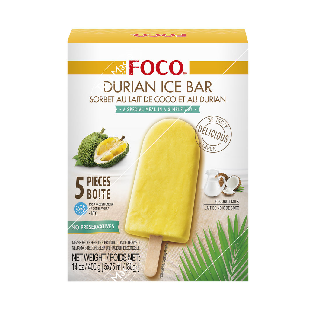 FOCO Ice Stick Durian flavor 5*80g | FOCO 榴莲冰棍 5*80g