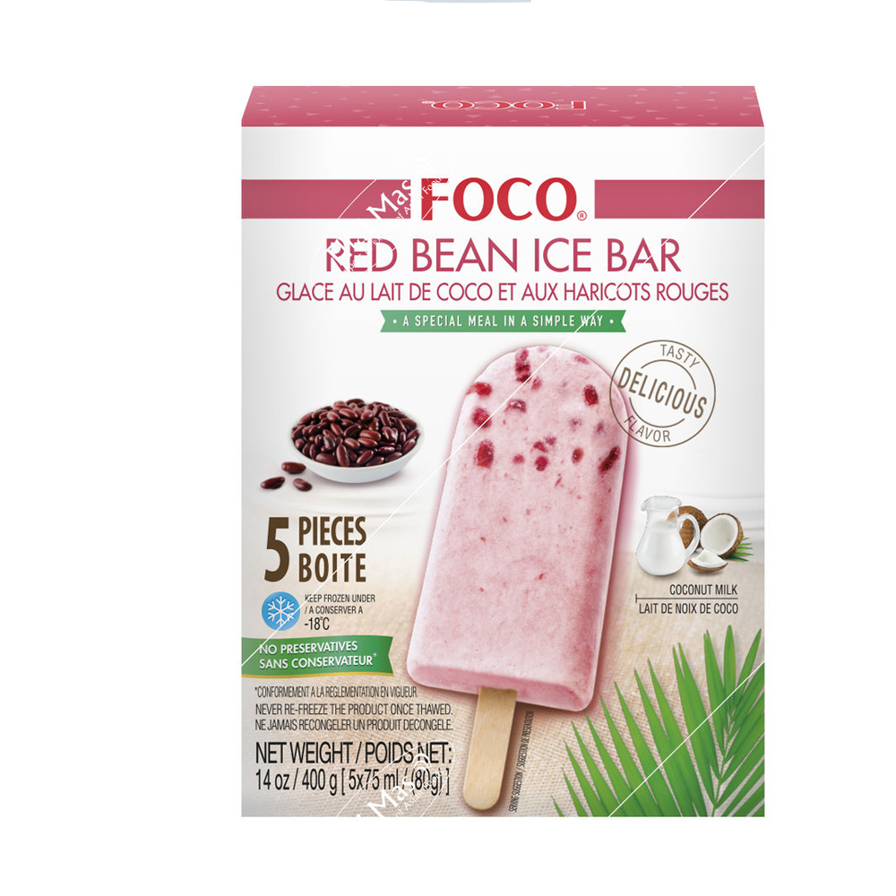 FOCO Ice Stick Red Bean flavor 5*80g | FOCO 红豆冰棍 5*80g