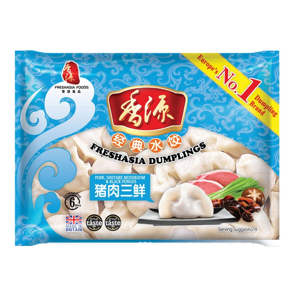 Fresh Asia Prok, Shiitake, Black Fungus Dumplings 400g | 香源 猪肉三鲜水饺 400g