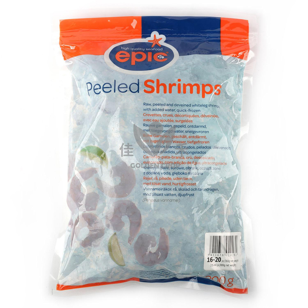 EPIC 16/20 Vannamei Shrimps Raw & Peeled 800g | EPIC 16/20 PD 白虾虾仁 800g