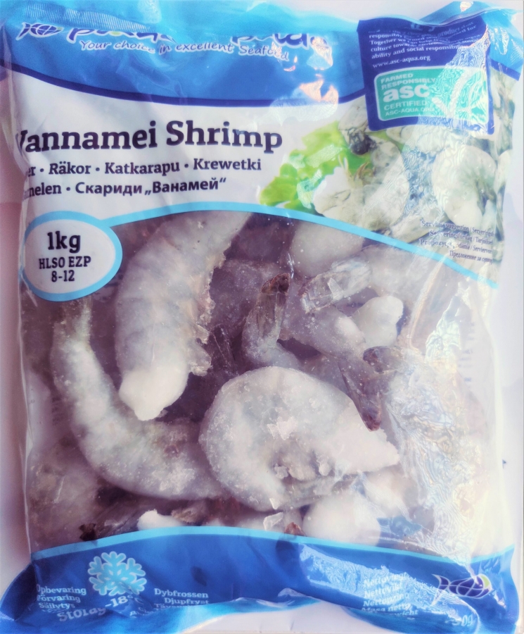 PLANETS PRIDE Vannamei Shrimp 8/12 HLSO EZP IQF 750g ASC | PP 8/12 开背白虾 (无头有壳) 750g ASC