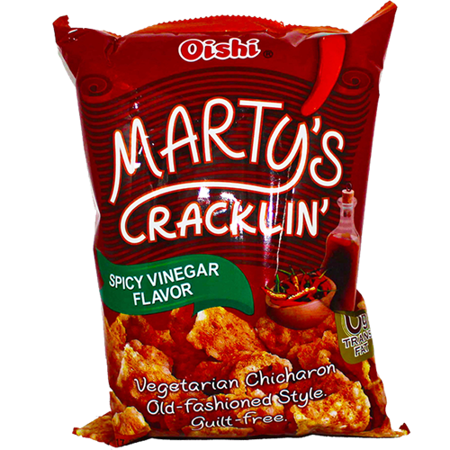 Oishi Martys Crackling Spicy & Vinegar Chicaron 90g | OISHI 油爆素猪皮 辣醋味 90g