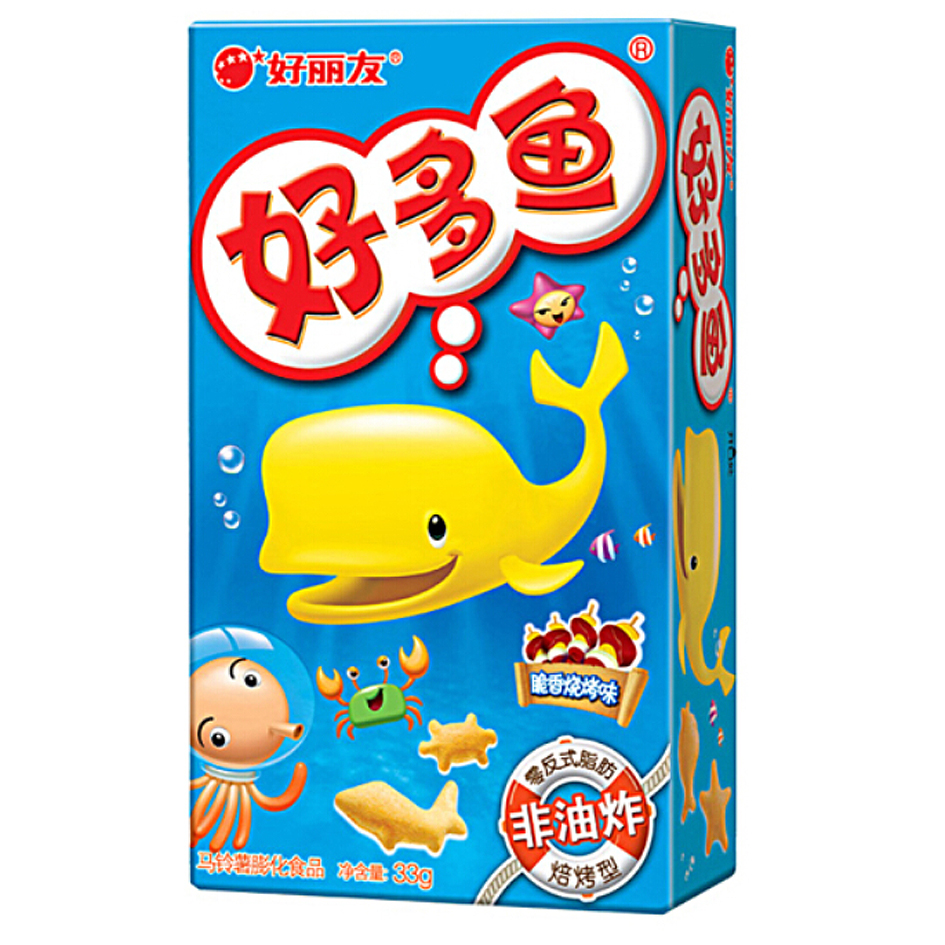 ORION Fish Shaped Biscuit BBQ Flavor 33g | 好丽友 好多鱼 脆香烧烤味 33g