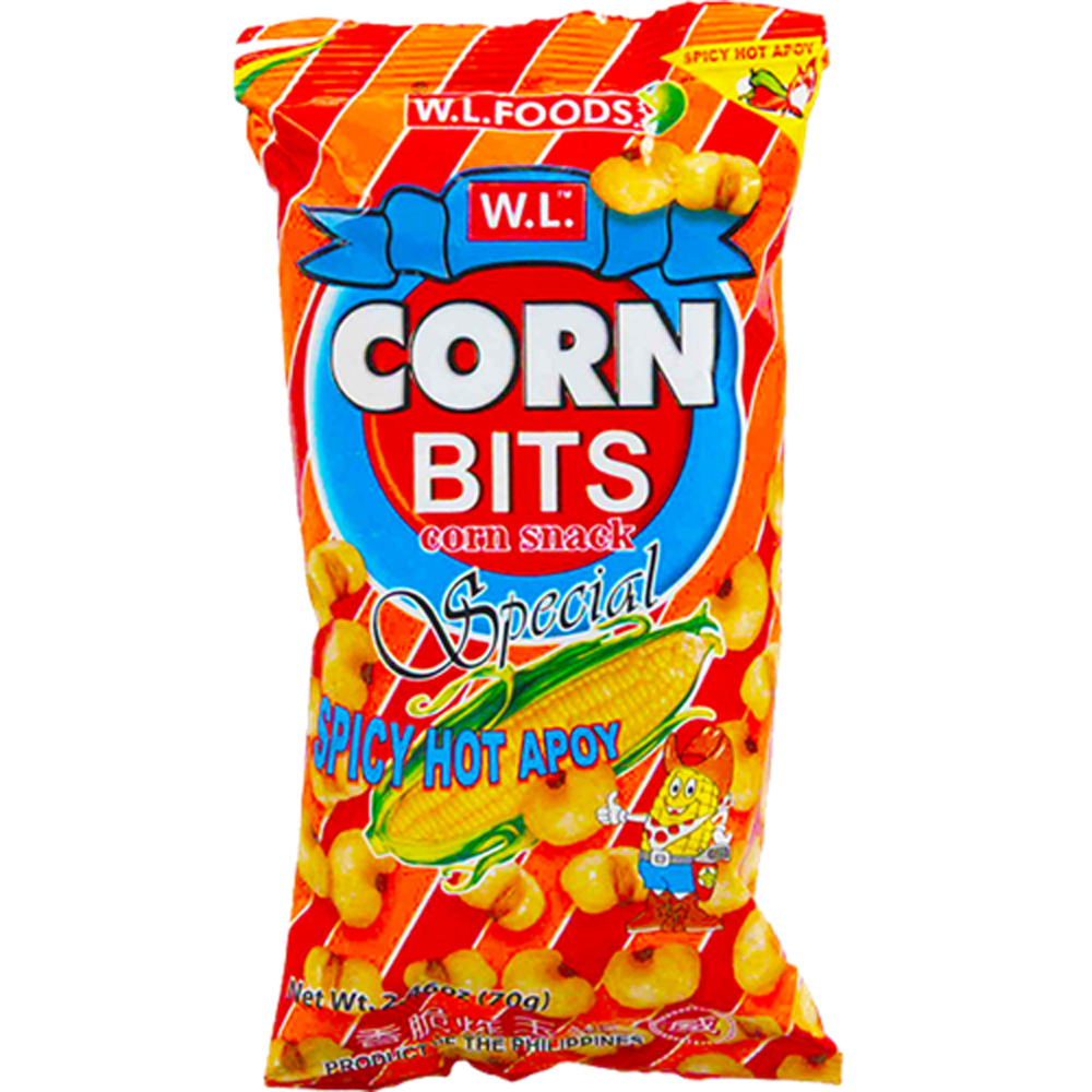 W.L. Corn Bits Spicy Hot Apoy 70g | W.L W.L 香脆炸玉米 70g