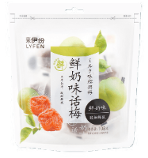 LYFEN Milky plum 108g | 来伊份 鲜奶味话梅 108g