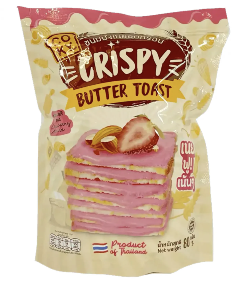 TH COKY Crisp Butter Toast Strawberry Almond Flav. 80g | COKY 黄油面包片 草莓杏仁味 80g