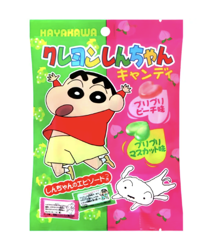 JP HAYAKAWA Crayon Shinchan Candy Peach&Grape Flav. 80g | HAYAKAWA 蜡笔小新爱心糖 蜜桃葡萄味 80g