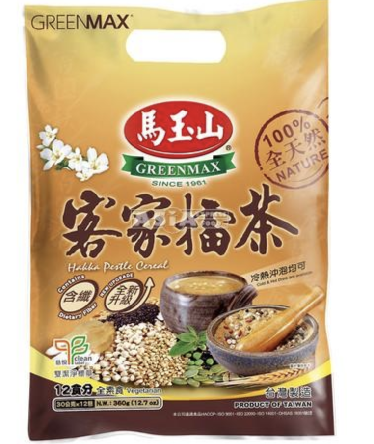 TW Greenmax Hakka Pestle Cereal 12x30g | 马玉山 客家擂茶 12x30g