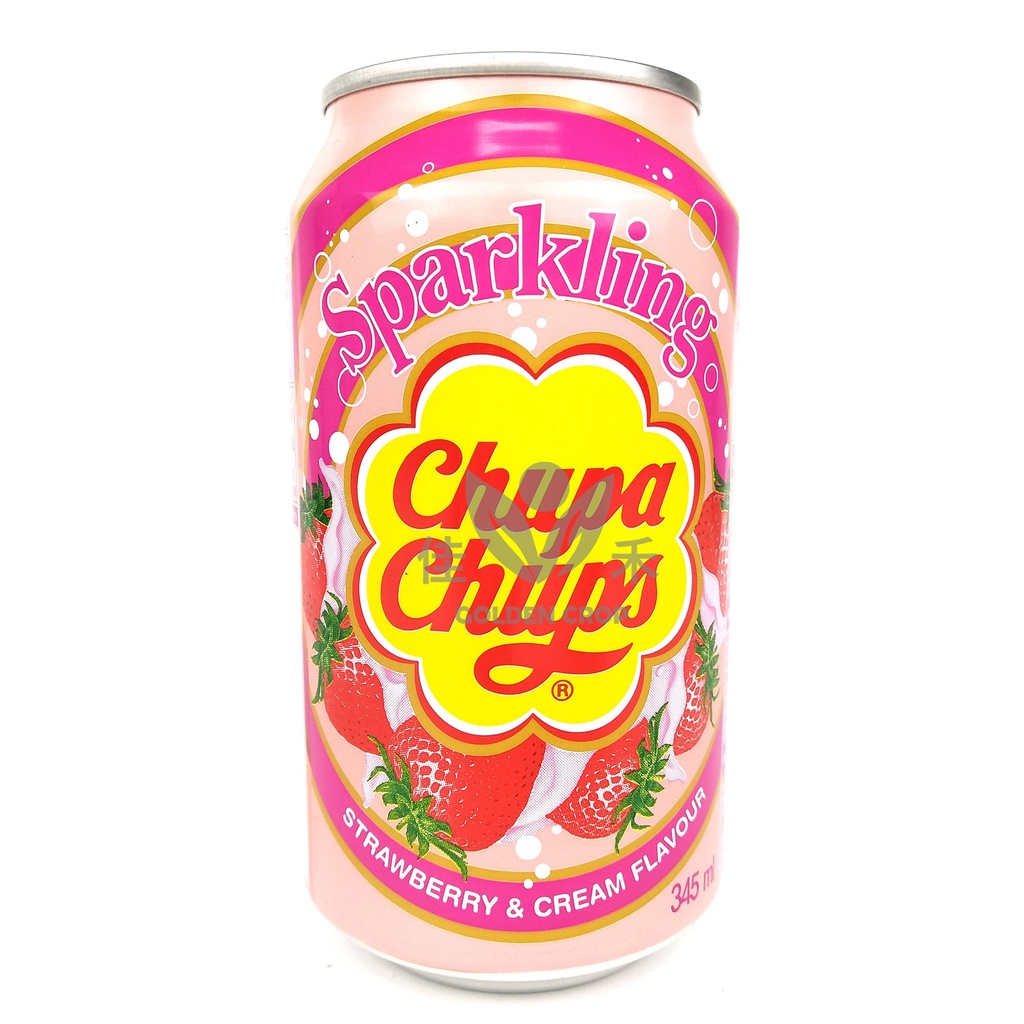 Chupa Chups Strawberry & Cream Carbonated Soft Drink 345 ml | Chupa Chups 草莓味苏打 345ml