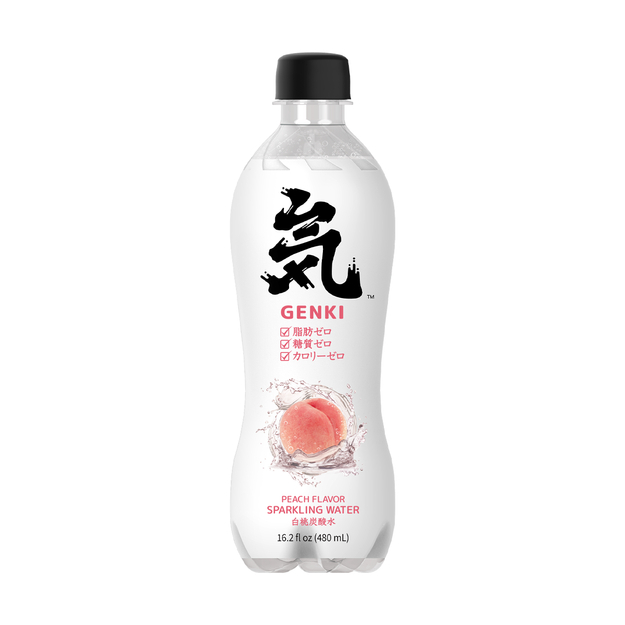 Chi Forest Sparkling Water White Peach Flavor 480 ml | 元气森林 0卡0脂 白桃味 苏打水 480 ml 瓶装