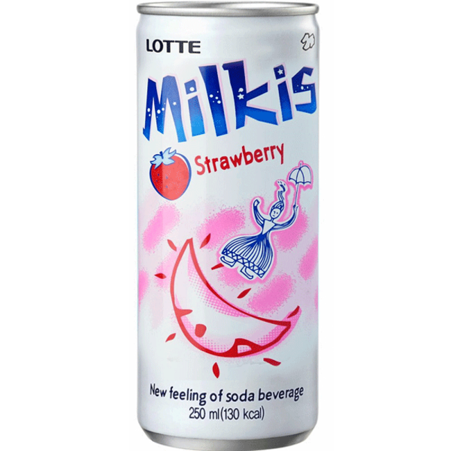 LOTTE Milkis Soft Drink Strawberry 250ml | 乐天 苏打饮料 草莓味 250ml