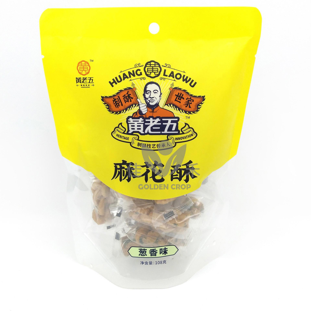 Dough Twist Green Onion 108g | 黄老五 麻花酥 葱香味 108g