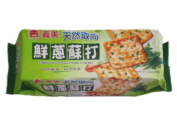 Green Onion Soda Cracker 140g | 義美 鲜葱苏打 140g