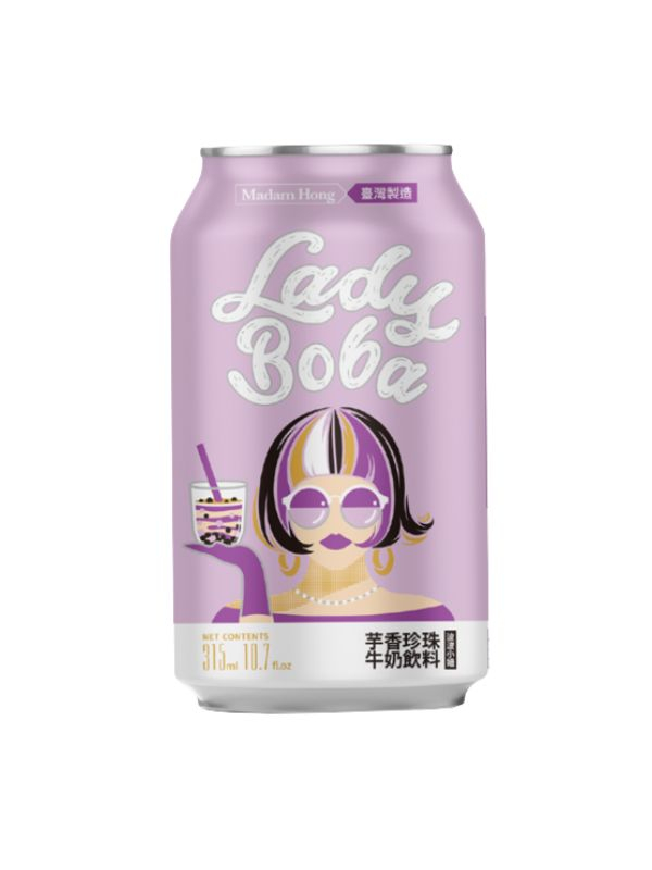 LADY BOBA Bubble Milk Tea Taro 315ml | LADY BOBA 芋香珍珠奶茶 315ml