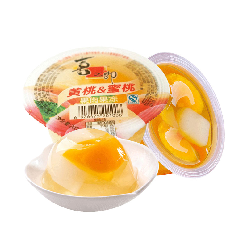 XZL Fruit Jelly - Yellow Peach Flavor 200g*2 | 喜之郎 黄桃蜜桃 果肉果冻 200g*2