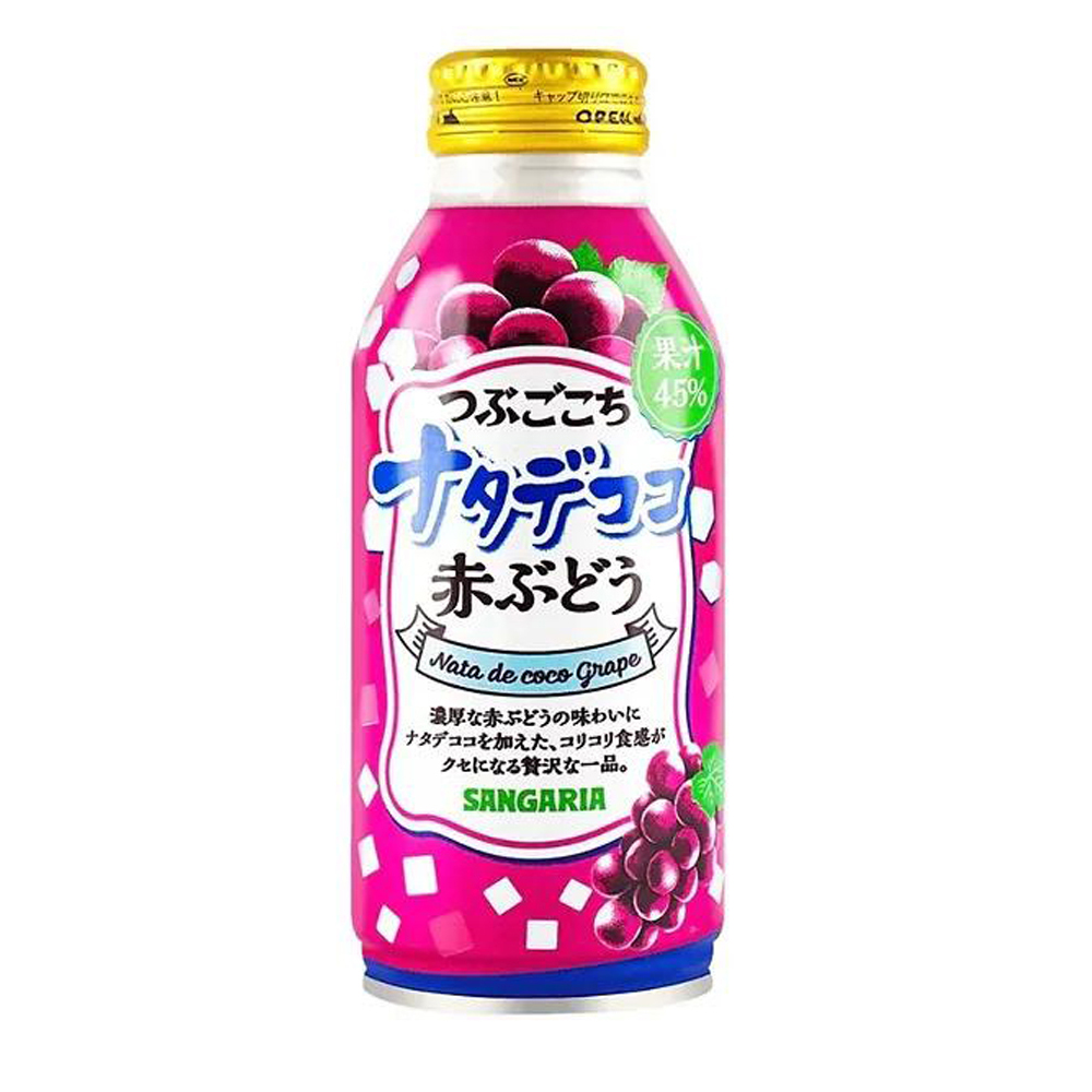 Sangaria Nata De Coco Grape Juice 380ml | 日本 三佳丽 葡萄汽水 380ml