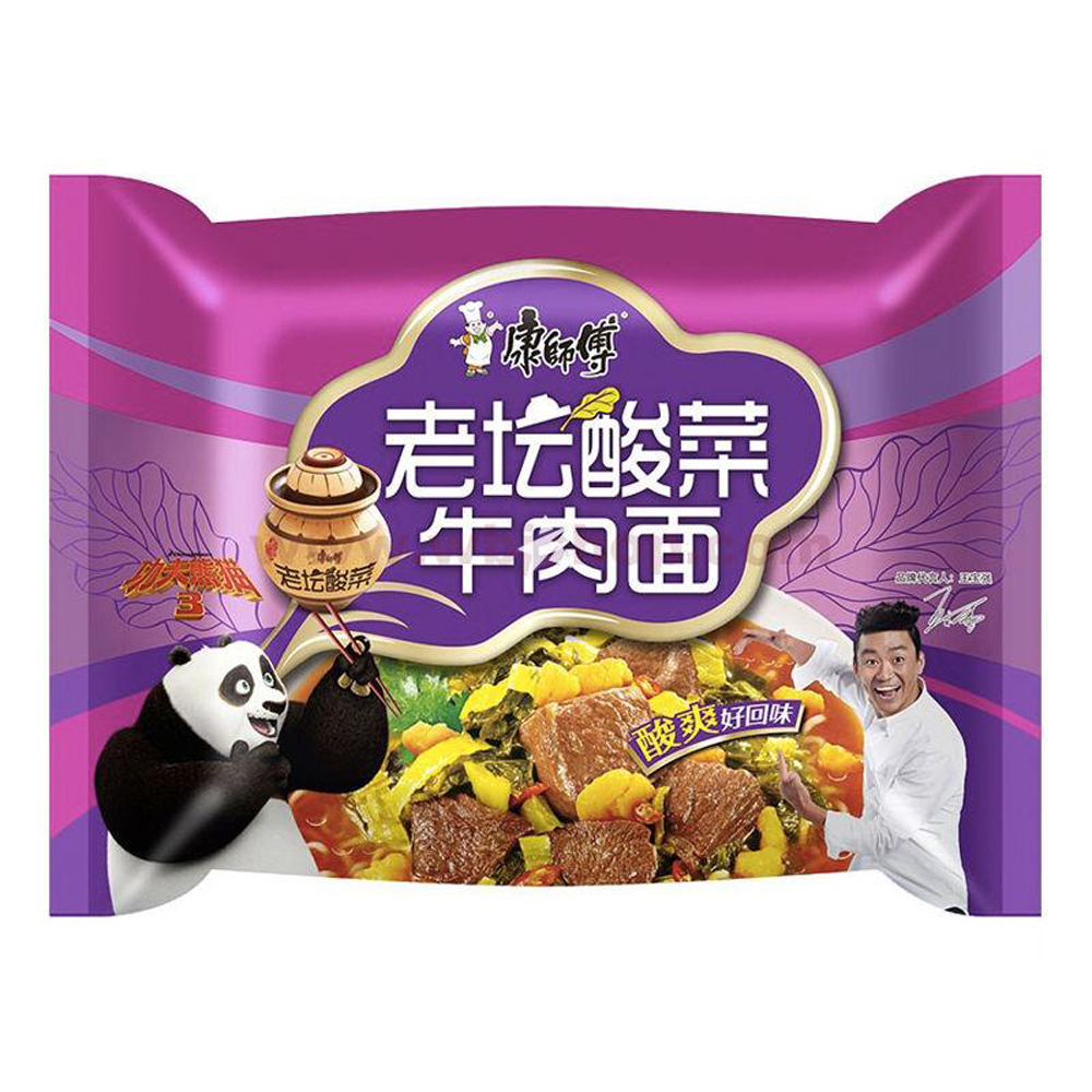 Mr. Kons instant noodles sauerkraut beef 117g | 康师傅 老坛酸菜牛肉面 117g