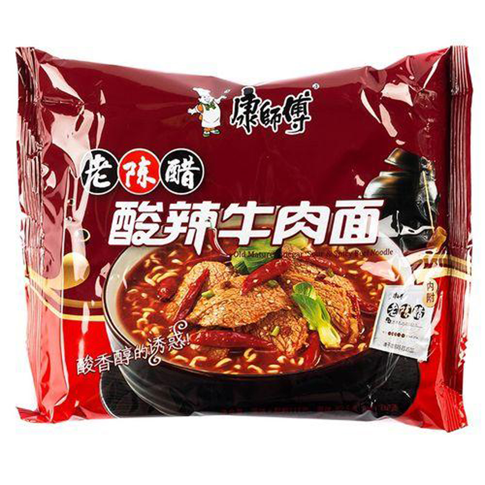 Mr.Kon Hot & Sour Beef Noodles 110g | 康师傅 老陈醋酸辣牛肉面 110g