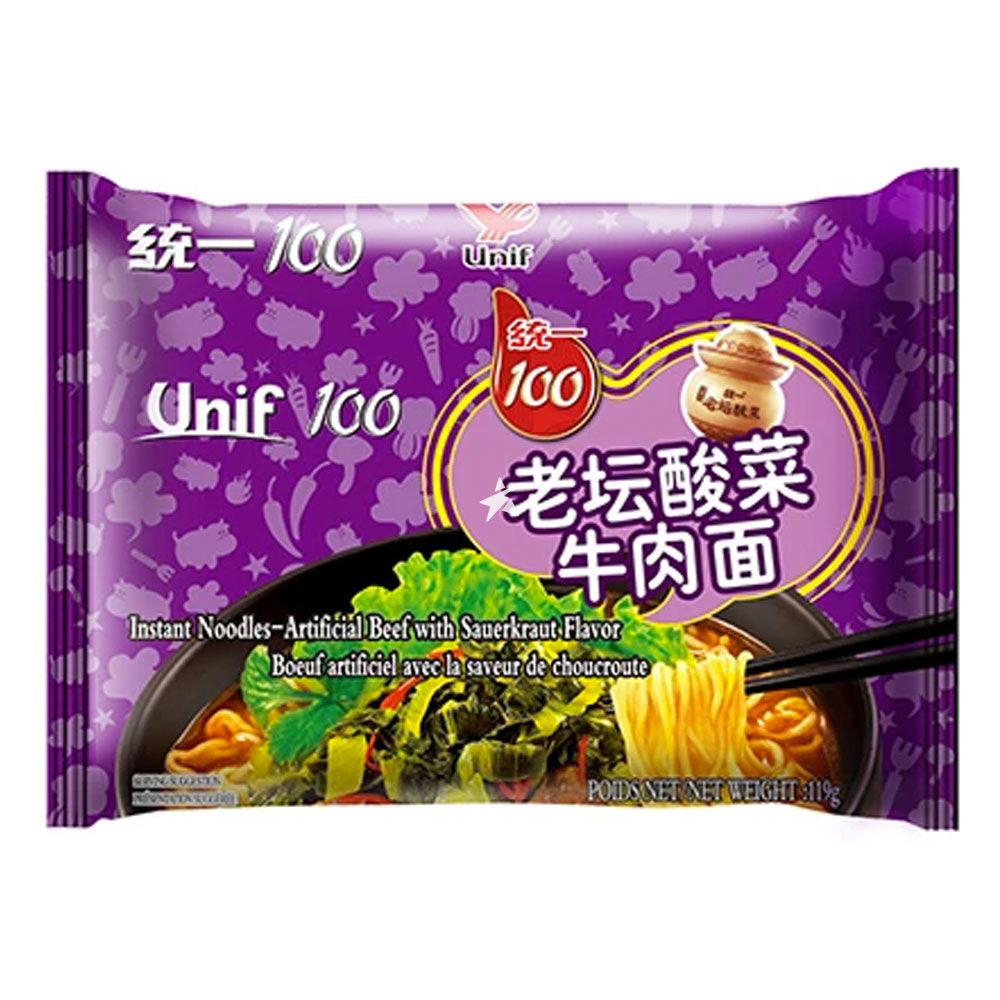 Unif noodle beef&sauerkraut 119g | 统一 老坛酸菜面 119g