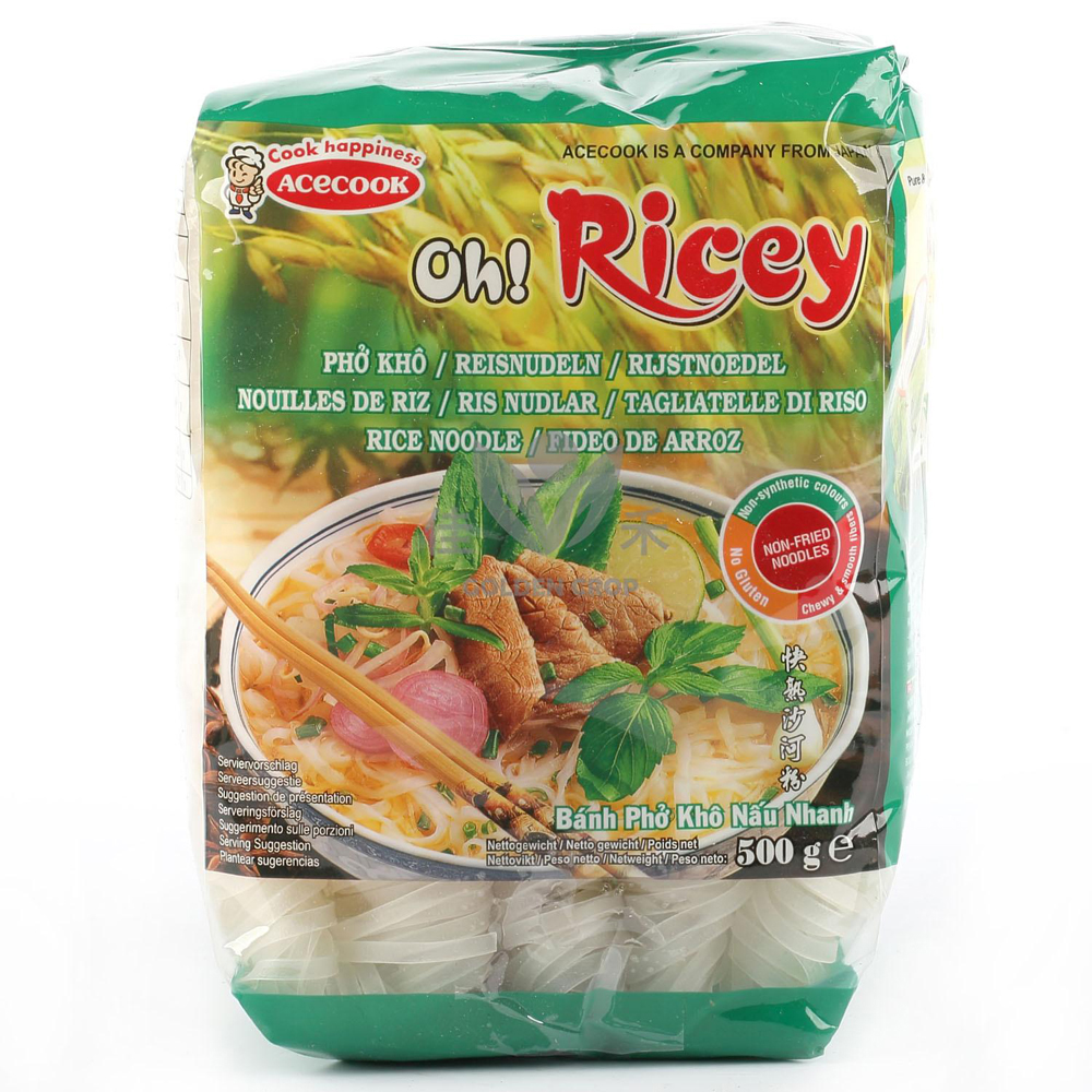 Acecook Oh Ricey Rice Noodle (Pho kho) 18x500g  | Oh Ricey 越南米粉 宽 18x500g