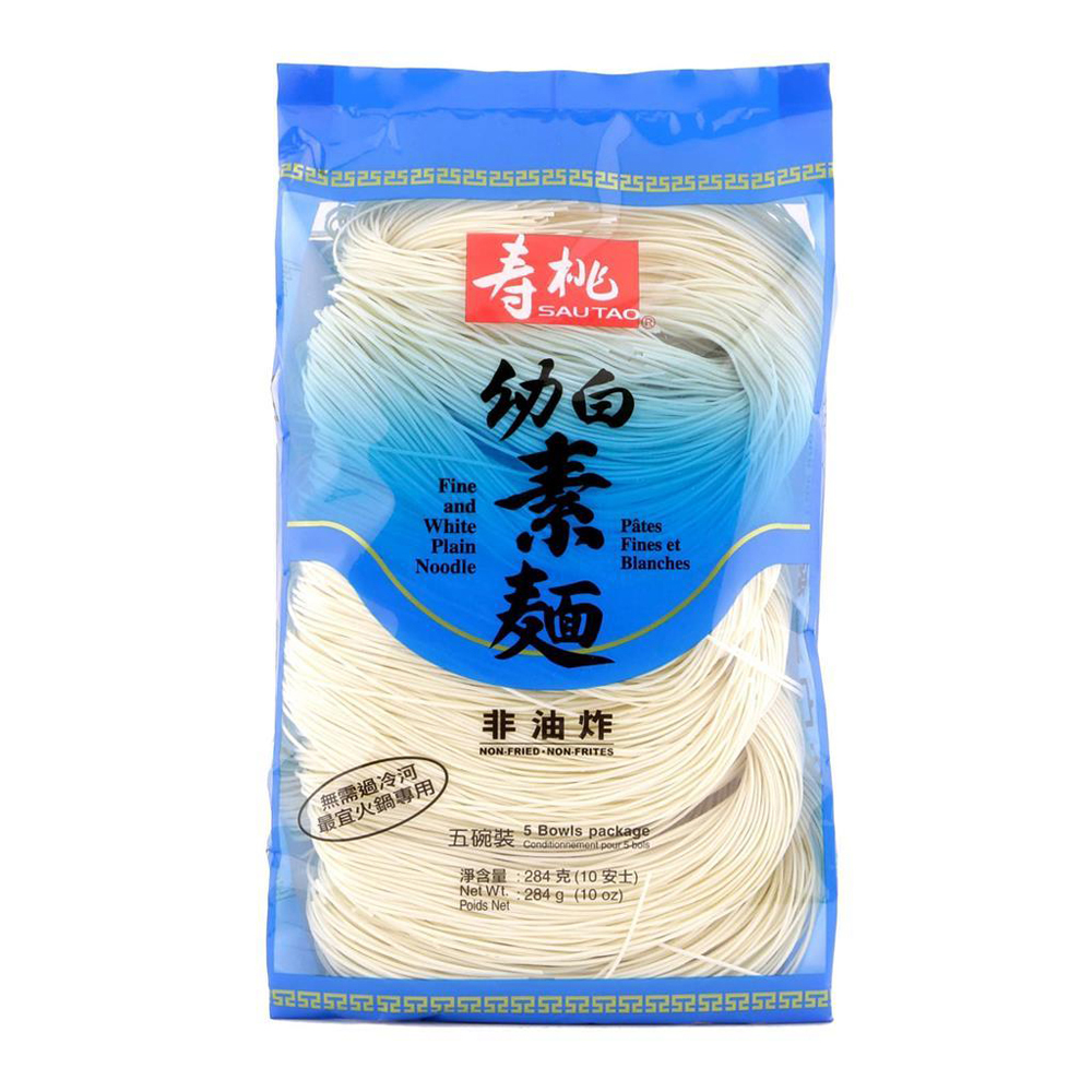 Sautao Fine & White Plain Noodle 284g | 寿桃 幼白素面 284g