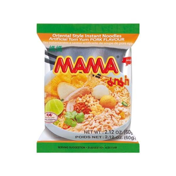 Mama Inst. Noodles Tom Yum Pork 60g | 妈妈牌 猪肉冬阴功面 60g