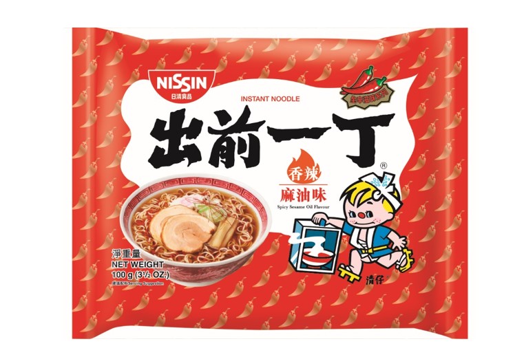 HK Nissin Demae Ramen with Spicy Sesame Oil 100g | 出前一丁 包装面 香辣麻油味 100g