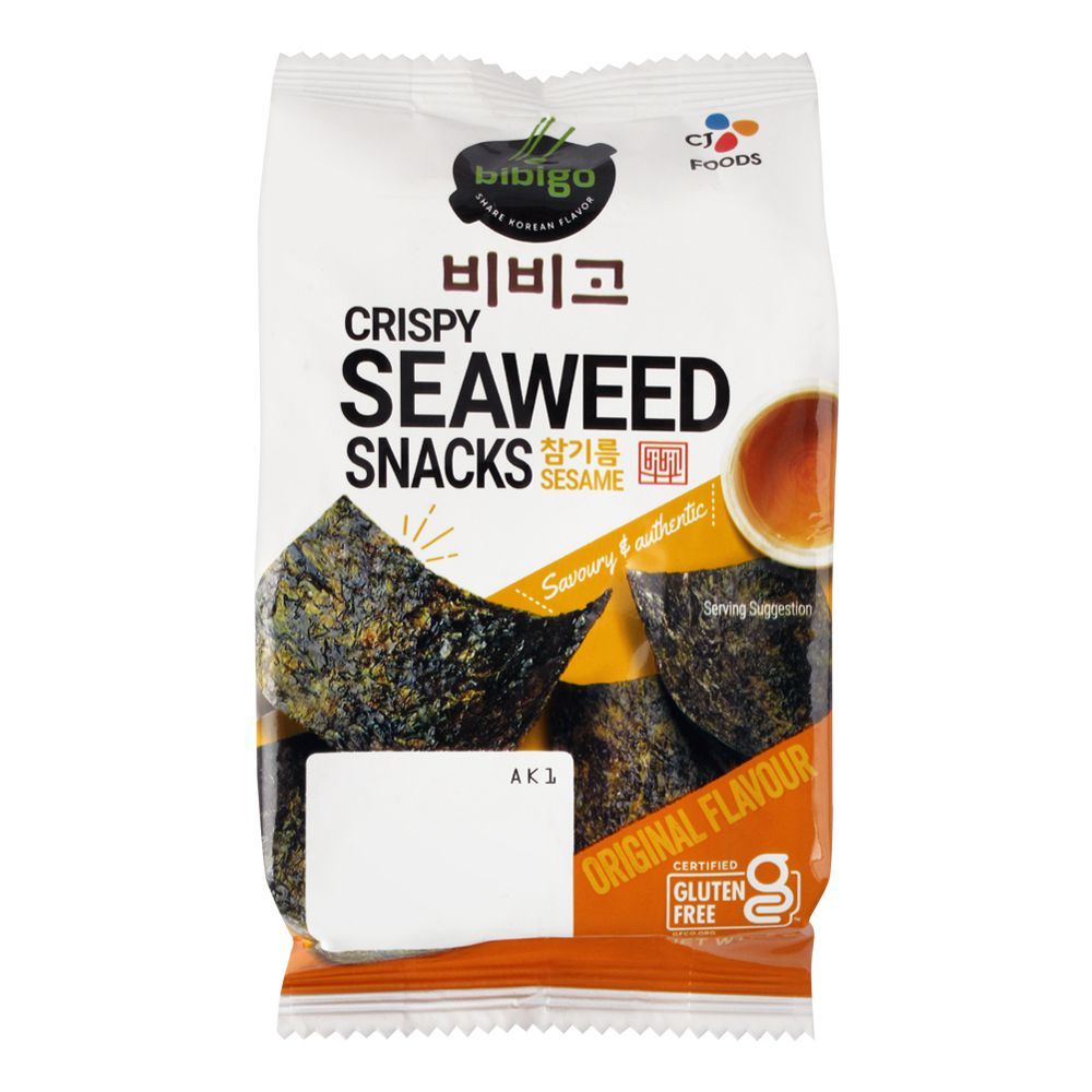 BIBIGO Crispy Seaweed Snack BBQ 15g | 必品阁 脆海苔零食 烧烤味 15g