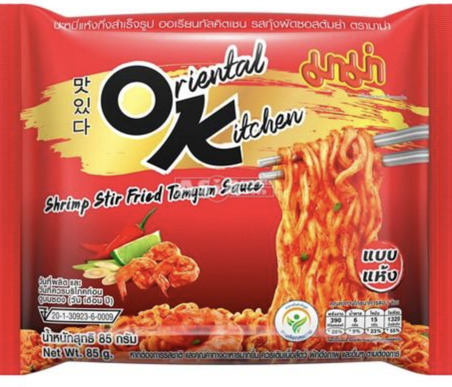 MAMA Instant Noodle Shrimp Stri Fried Tom Yum Flav. 85g | MAMA 泰式冬阴功拌面 85g