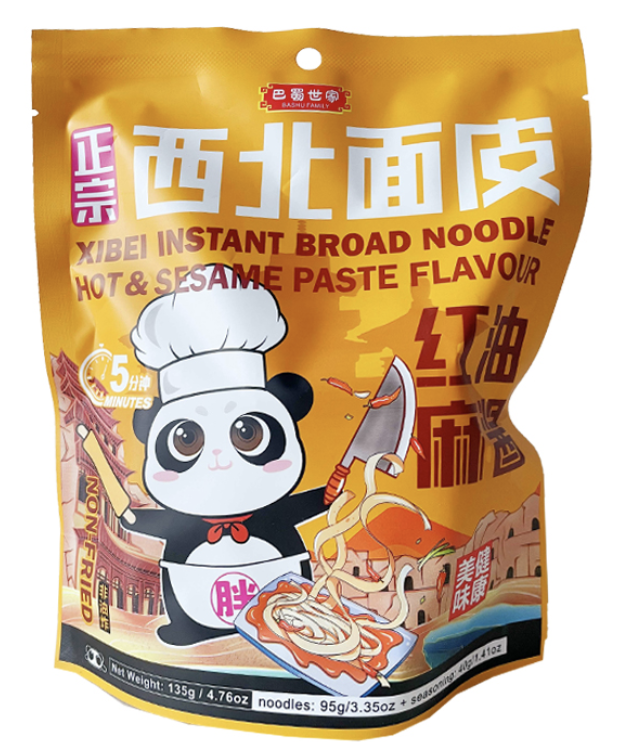 SK Instant Dumpling Pastry Spicy Sesame Flav. 135g | 巴蜀世家 西北面皮 红油麻酱味 135g