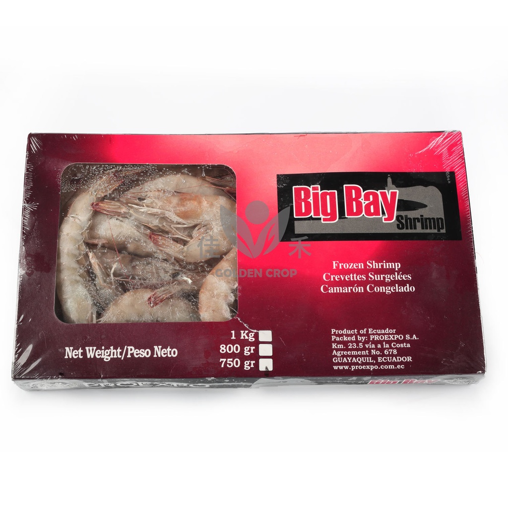 Big Bay HOSO Shrimp 20/30(21/30) 750g | Big Bay 白虾 20/30(21/30) 有头有壳 750g