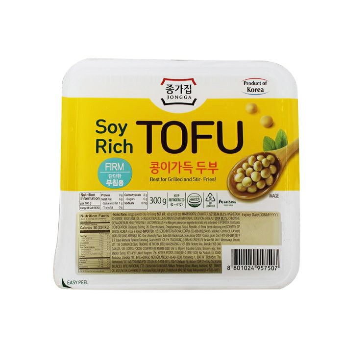 JONGGA Soyrich Tofu for Frying 300g | 韩国 炸豆腐 300g