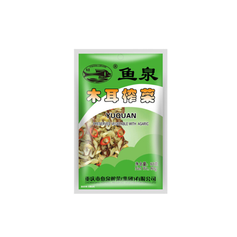 Fish Well Pres. Vegetable Black Fungus 80g | 鱼泉 木耳榨菜 80g