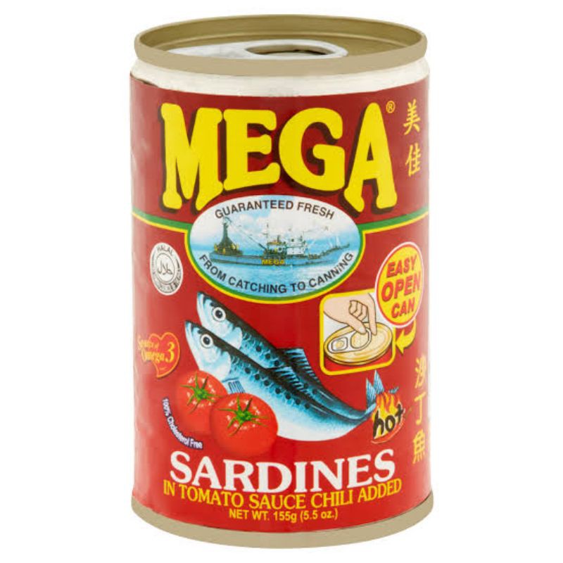 MEGA Sardines In Tomato Chilli Sauce 155g | MEGA 番茄沙丁鱼罐头 油 155g