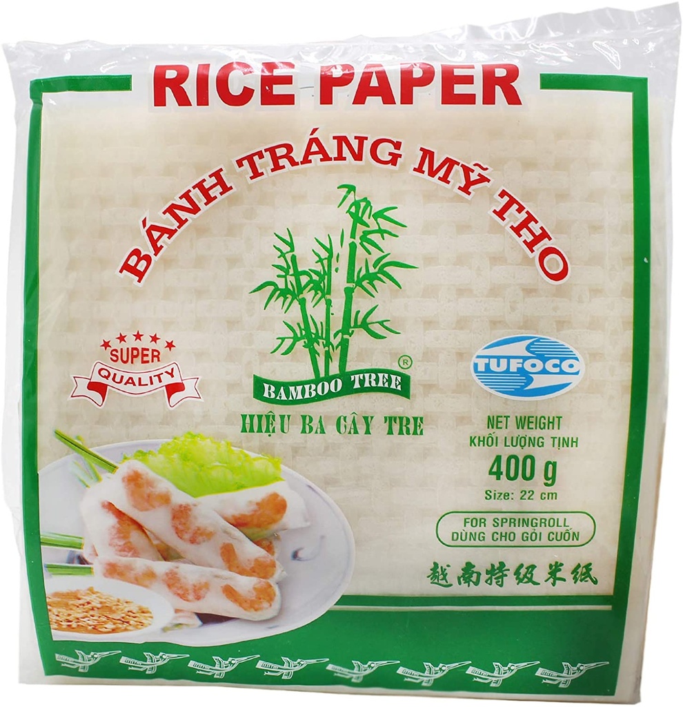 Bamboo Tree Rice Paper (Square) 22cm 400g | 竹树牌 越南方形米纸 22cm 400g