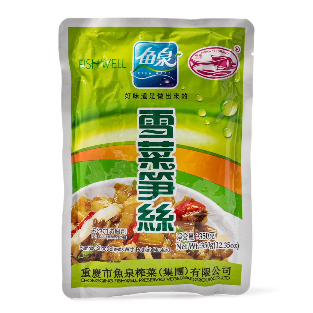 FISH WELL preserved mustard & bamboo shoots 350g | 鱼泉 雪菜笋丝 350g