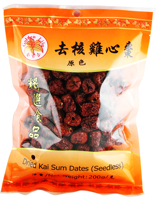 GL Kai Sum Dates Seedless 200g | 金百合 去核鸡心红枣 200g