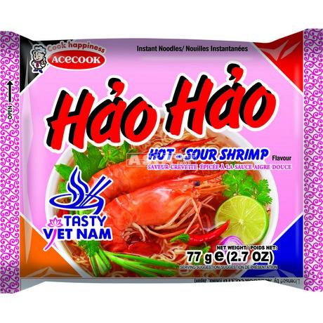 ACECOOK Sour Hot Shrimp Flavour 77g | 好好 酸辣虾味方便面 77g